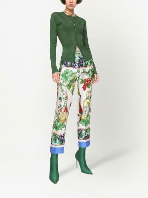 Mustriline sirged püksid Dolce & Gabbana valge