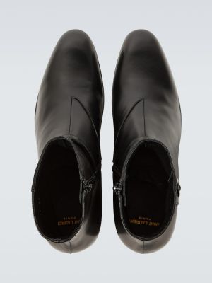 Kožené kožené členkové topánky Saint Laurent čierna