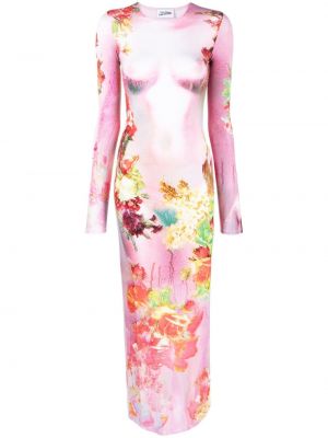 Hosszú ruha Jean Paul Gaultier rózsaszín