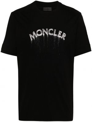 Koszulka z nadrukiem Moncler czarna