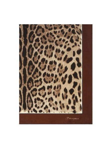 Pañuelo de seda con estampado Dolce & Gabbana marrón