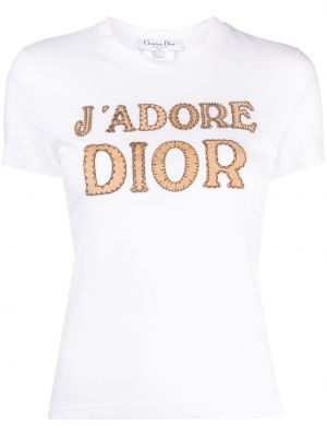 Koszulka bawełniana Christian Dior biała
