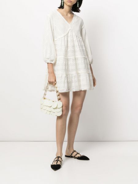 Mini vestido con bordado B+ab blanco