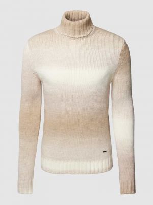 Dzianinowy sweter z nadrukiem Joop! Collection biały