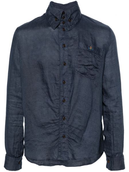 Λινό πουκάμισο Vivienne Westwood μπλε