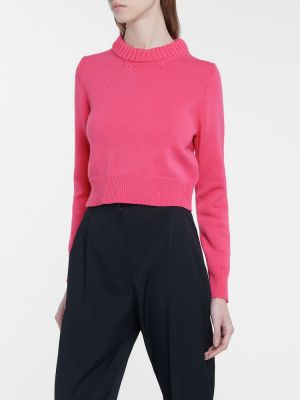 Кашмирен пуловер Alexander Mcqueen розово