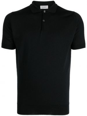 Medvilninis polo marškinėliai John Smedley juoda
