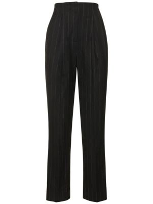 Pruhované rovné kalhoty s vysokým pasem Emilia Wickstead černé
