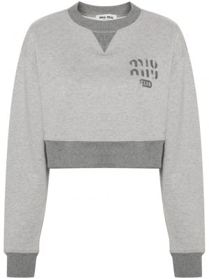 Sweatshirt aus baumwoll mit print Miu Miu grau