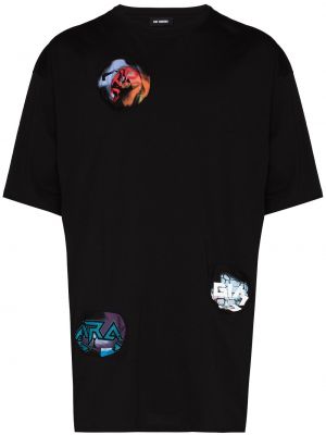 Oversize t-krekls ar kabatām Raf Simons melns