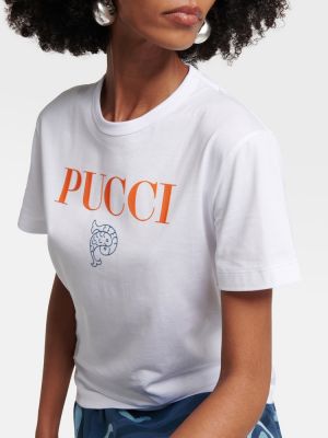 T-shirt di cotone Pucci bianco