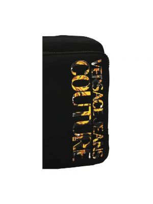 Bolsa de hombro de nailon con cremallera Versace Jeans Couture negro