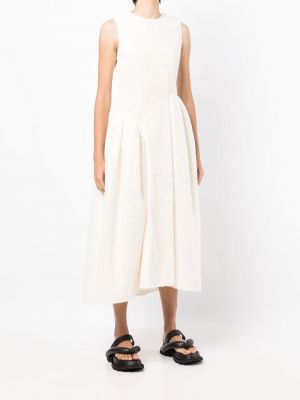 Sukienka midi asymetryczna plisowana Goen.j biała