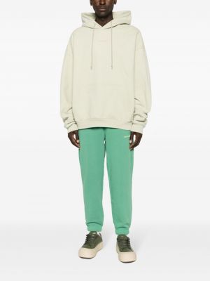 Pantalon de joggings brodé couleur unie Monochrome vert