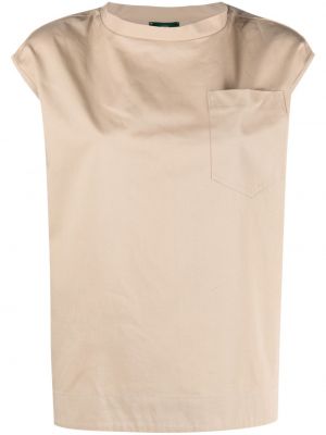 Koszulka bawełniana z kieszeniami Jejia brązowa