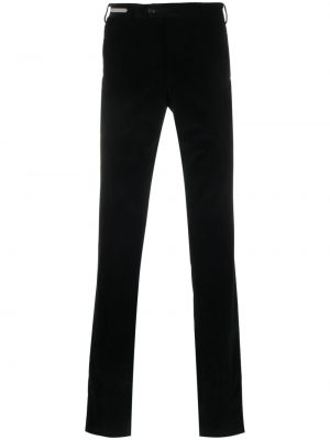 Βαμβακερό παντελόνι με ίσιο πόδι Corneliani μαύρο