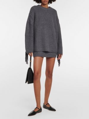 Кашемировый свитер с бахромой Lisa Yang серый