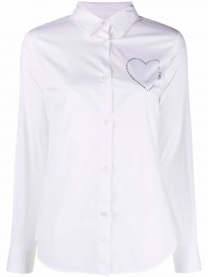 Camisa con corazón Love Moschino blanco