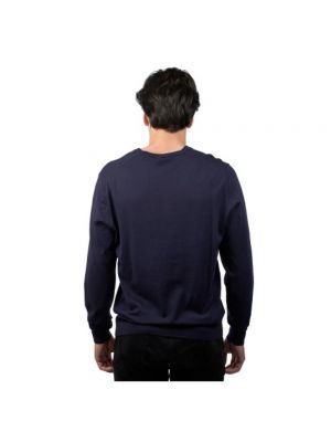 Sweter z wełny merino Hackett niebieski