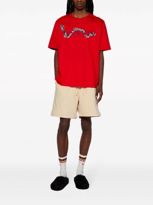 Bavlněné tričko s potiskem Lanvin červené
