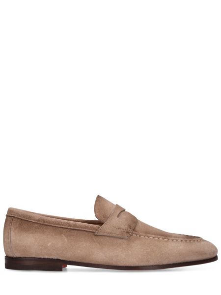 Loafers i mocka Santoni beige