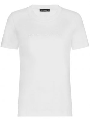 Bavlnené tričko Dolce & Gabbana biela