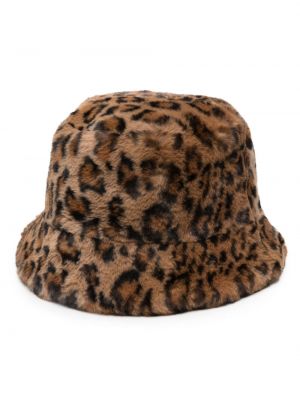 Leopardí klobouk s potiskem Apparis hnědý