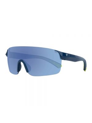 Okulary przeciwsłoneczne skórzane Fila niebieskie