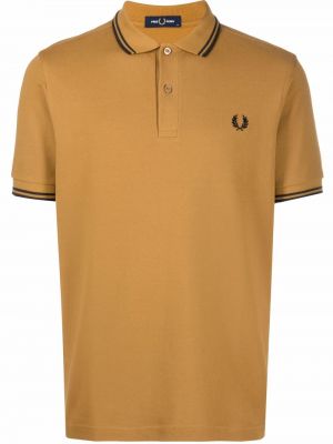 Poloshirt med broderier Fred Perry brun