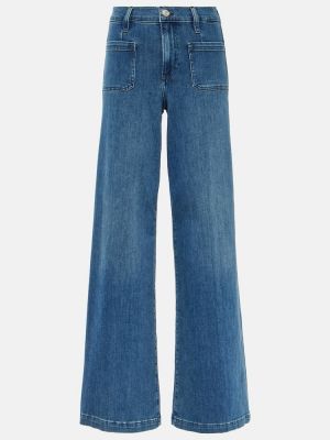 Bootcut džínsy s vysokým pásom Frame modrá
