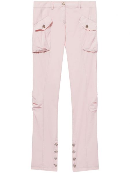 Bavlněné hedvábné cargo kalhoty Pucci růžové