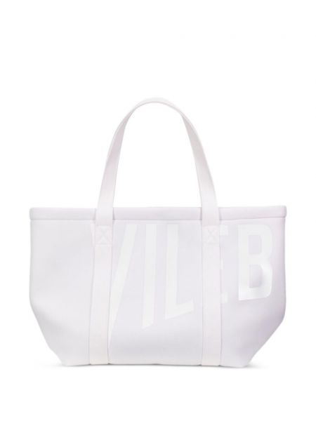 Nakupovalna torba s potiskom Vilebrequin bela
