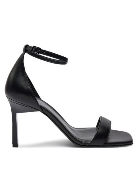 Sandály na podpatku Calvin Klein černé