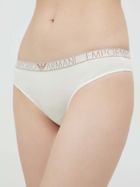 Stringi Emporio Armani Underwear beżowe