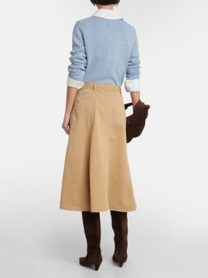 Falda midi de algodón Polo Ralph Lauren
