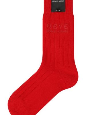 Красные кашемировые шерстяные носки Giorgio Armani