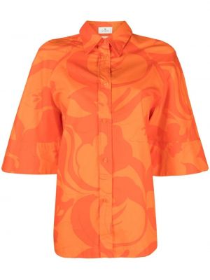 Pamučna košulja s printom Etro narančasta
