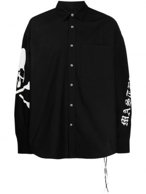 Czarna koszula bawełniana z nadrukiem Mastermind Japan