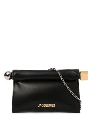 Kožna clutch torbica Jacquemus crna