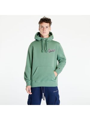 Zelený svetr na zip s kapucí Champion