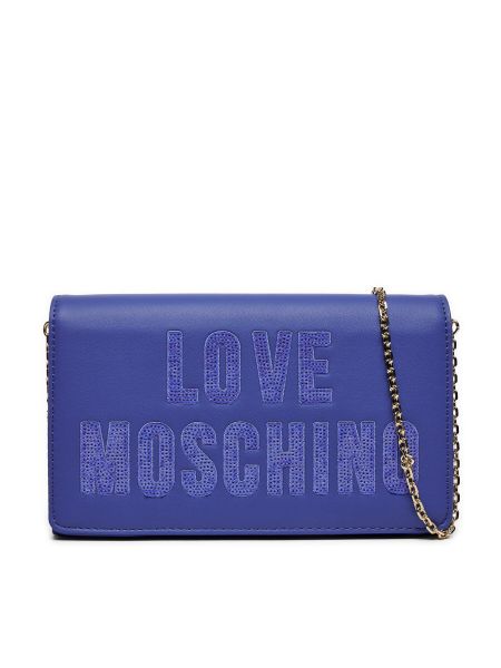Listová kabelka Love Moschino modrá