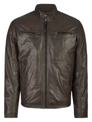 Кожаная куртка Daniel Hechter коричневая