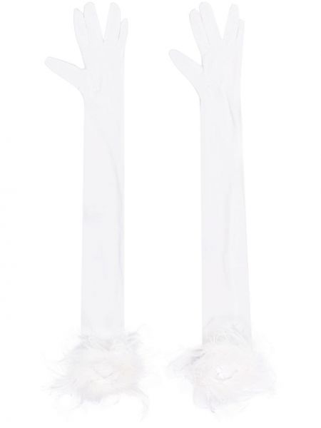 Γάντια με φτερά Styland λευκό
