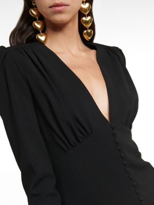 Φόρεμα με λαιμόκοψη v Saint Laurent μαύρο