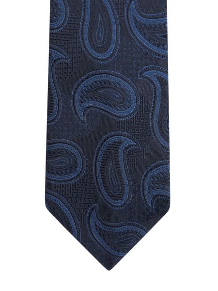 Cravate en soie en cachemire à imprimé Etro bleu