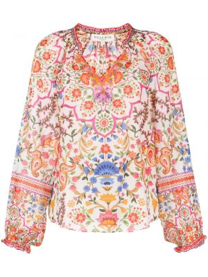 Bluza s cvetličnim vzorcem s potiskom Hale Bob bela