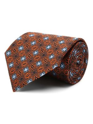Шелковый галстук Ermenegildo Zegna оранжевый
