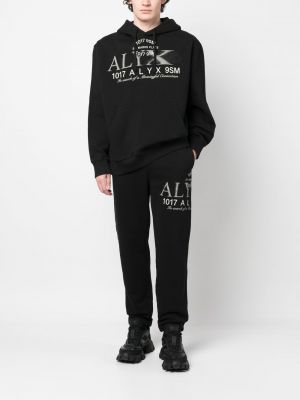Kokvilnas kapučdžemperis ar apdruku 1017 Alyx 9sm melns