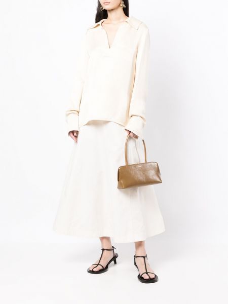 Bavlněné sukně Jil Sander bílé