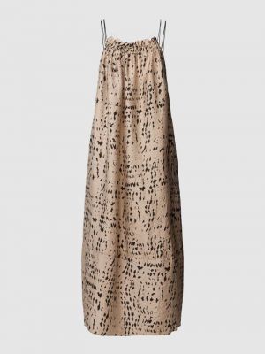Sukienka długa z lyocellu Object beżowa